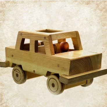 Wooden taxi toy