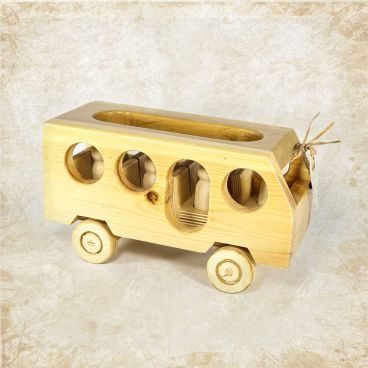 Wooden bus toy